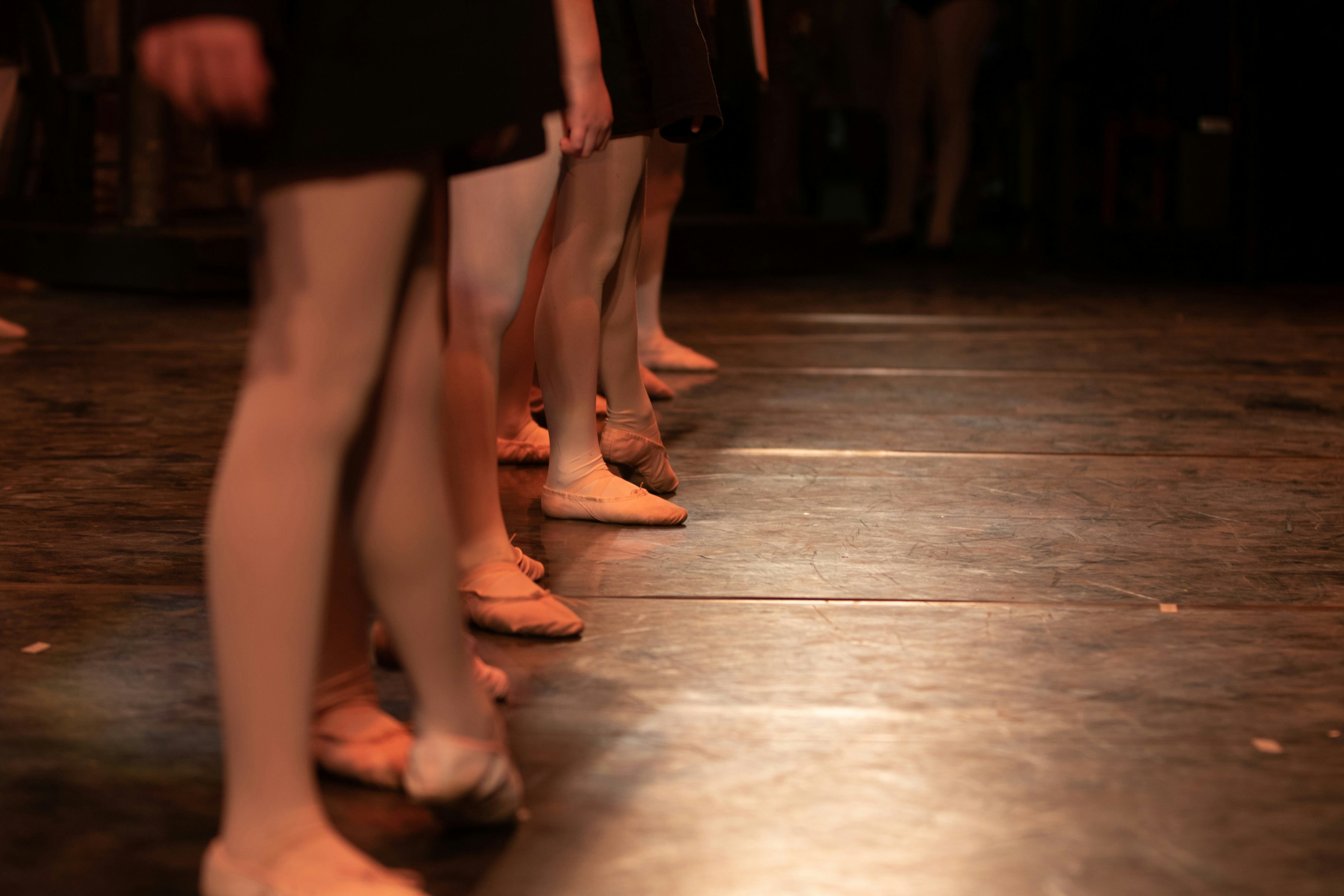 Ballet shoes on stage